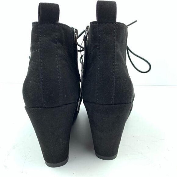 DV booties 5.5 Terri black faux suede zip wedges - Picture 4 of 8